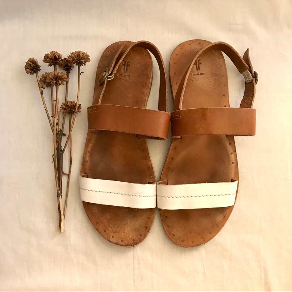Frye Ally 2 Band Sling Flat Leather Casual Sandals - Picture 8 of 15